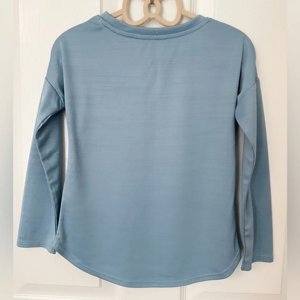 Nike Kids Light Blue Long Sleeve Tee with Pink Print